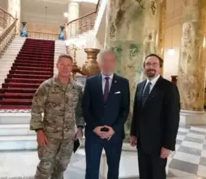 Farid with NATO Commander Austin Scott Miller and US Ambassador John R. Bass