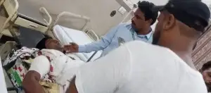 Injured Pastor Vicky after the Faisalabad shooting in 2023