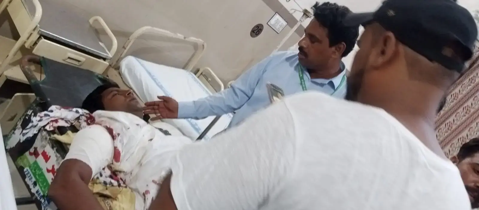Injured Pastor Vicky after the Faisalabad shooting in 2023